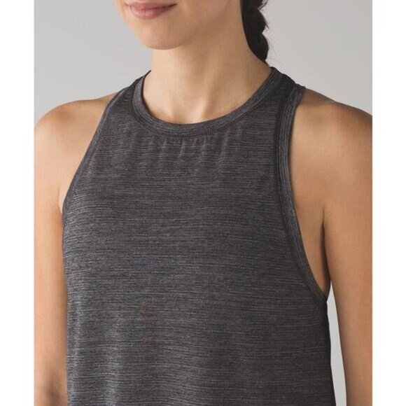 Lululemon Hot Like Agni Singlet In Heathered Black Size 4 - Picture 2 of 8